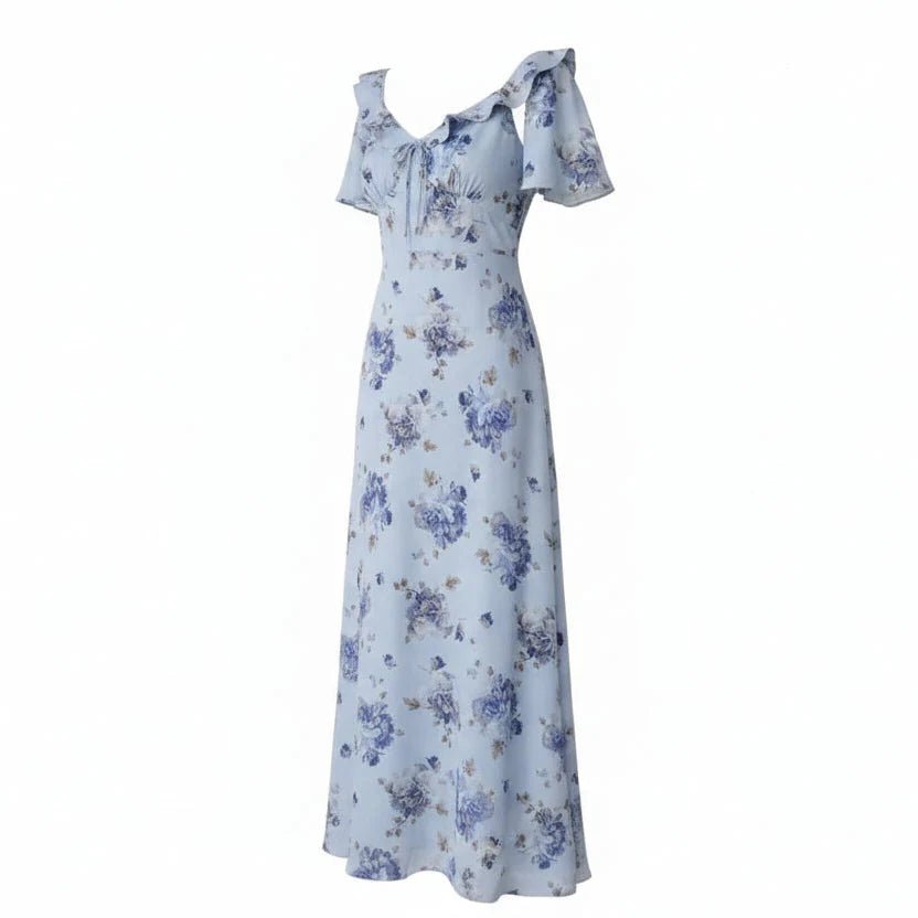 Summer Flower Printed Women's Sexy Low - cut Dress Sleeveless Backless Slim Sling Dresses 2025 Beach Vacation Lady Vestidos - Velshara store