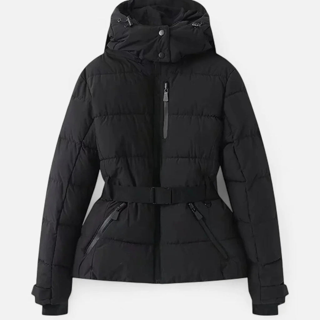 Winter Ski Jacket for Women – Warm Hooded Slim Fit Down Coat - Velshara store