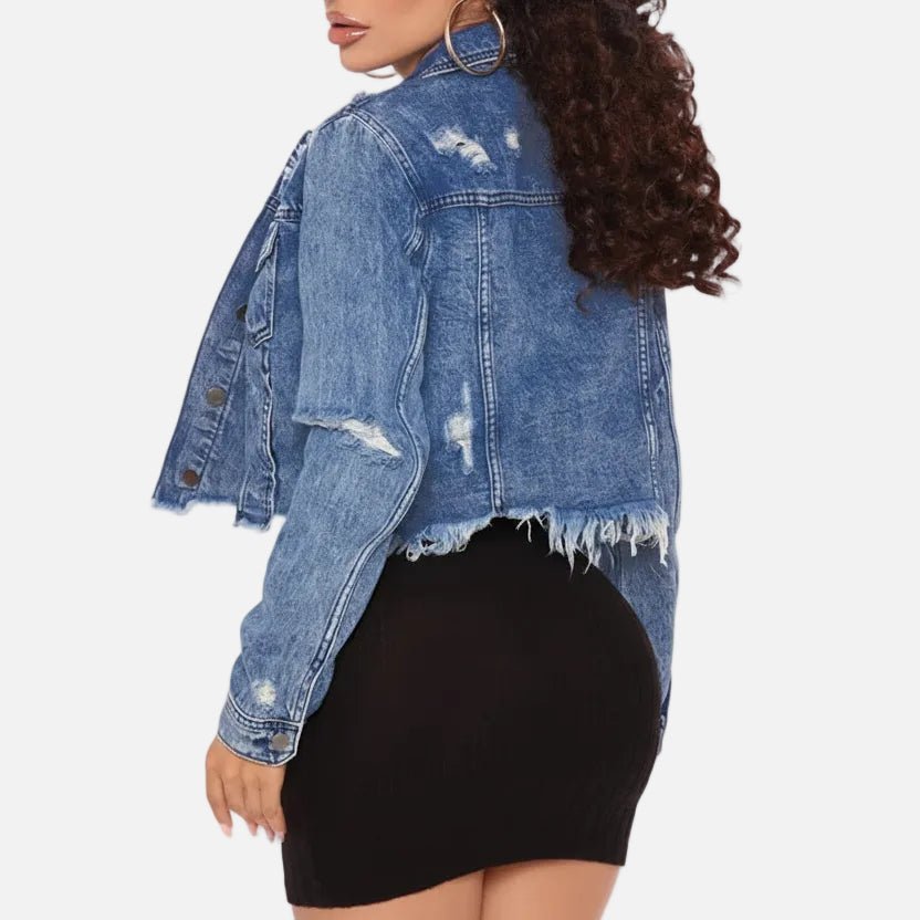 Women Cropped Denim Jacket – Vintage Y2K Spring Street Style Jacket - Velshara store