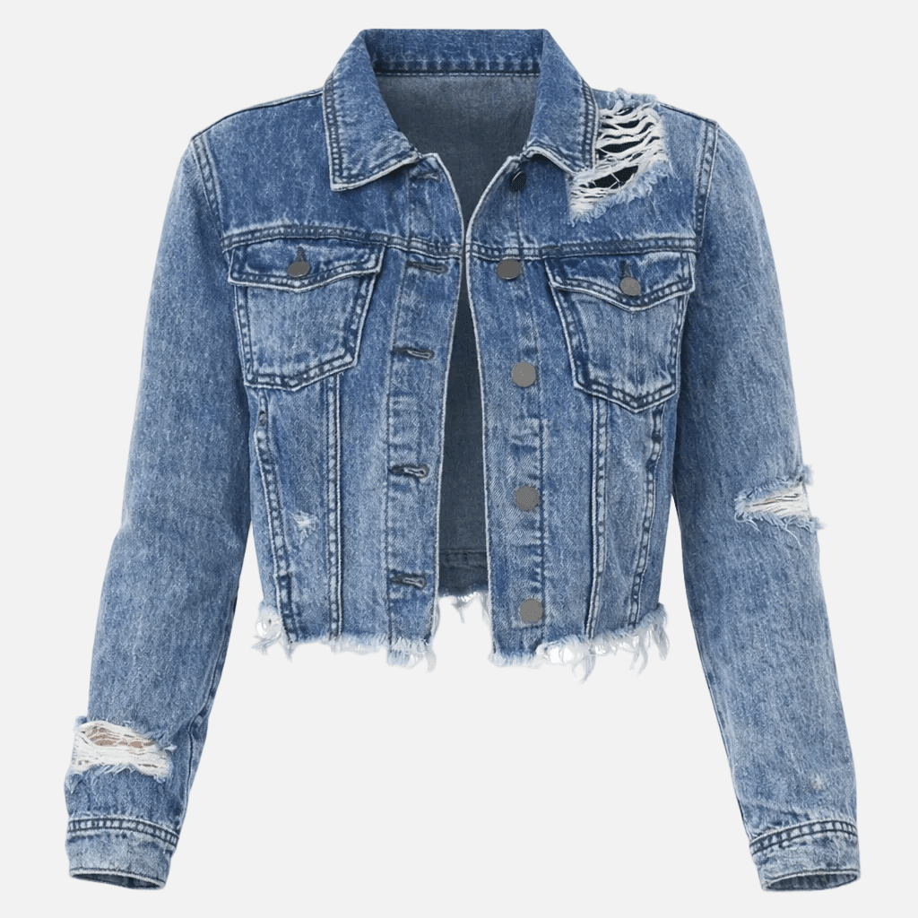 Women Cropped Denim Jacket – Vintage Y2K Spring Street Style Jacket - Velshara store