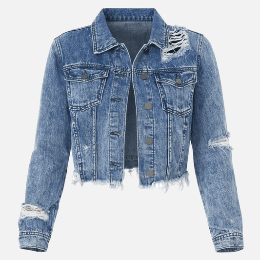 Women Cropped Denim Jacket – Vintage Y2K Spring Street Style Jacket - Velshara store