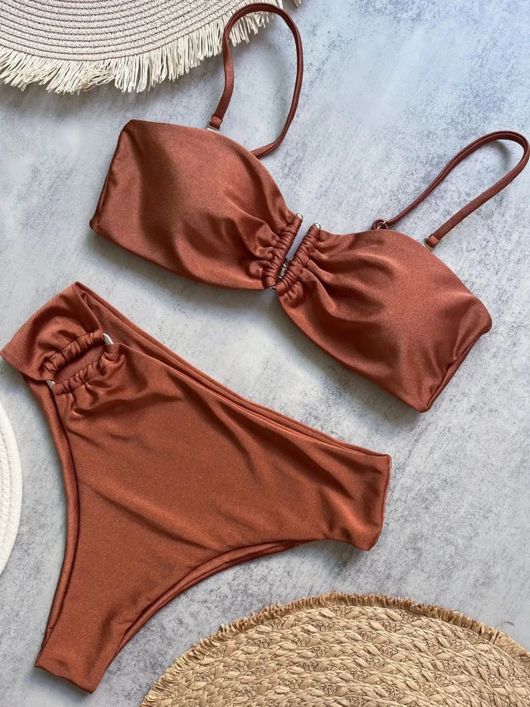 Women’s Bandeau Bikini Set – Brazilian Two Piece Swimwear for Summer Beach Days - Velshara store