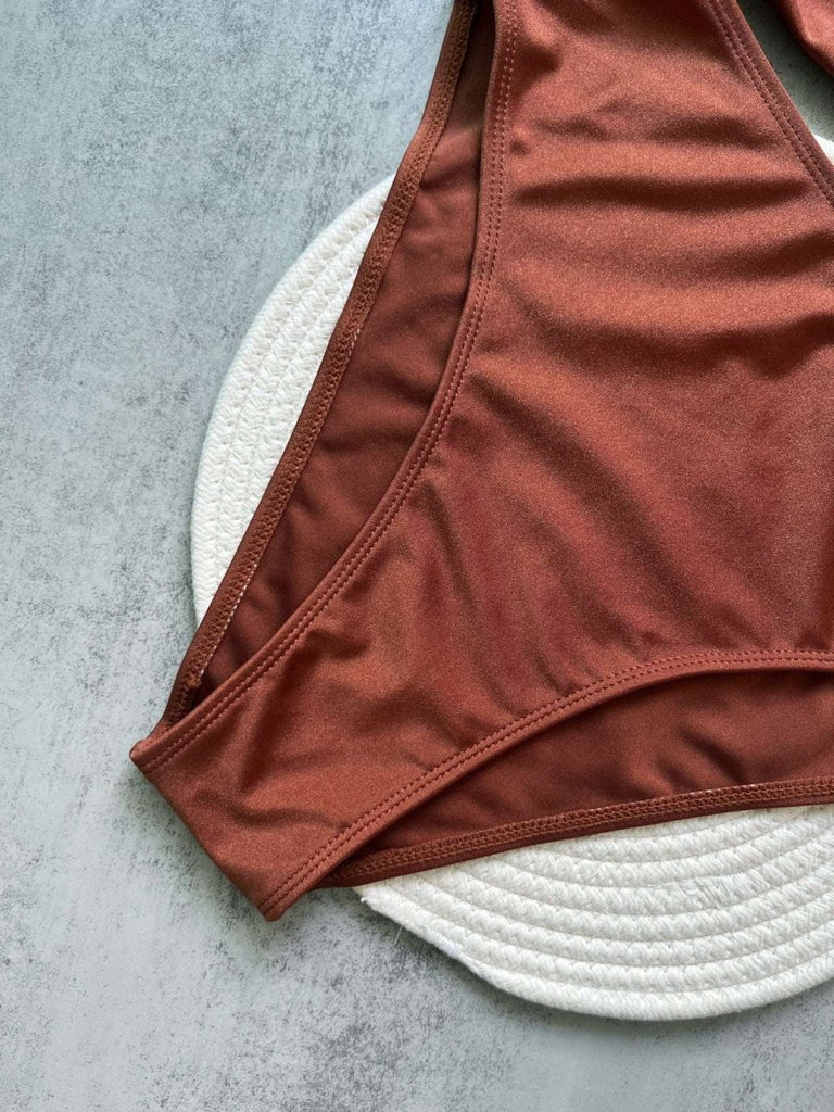 Women’s Bandeau One Piece Swimsuit – Cut Out Metal Ring Design - Velshara store