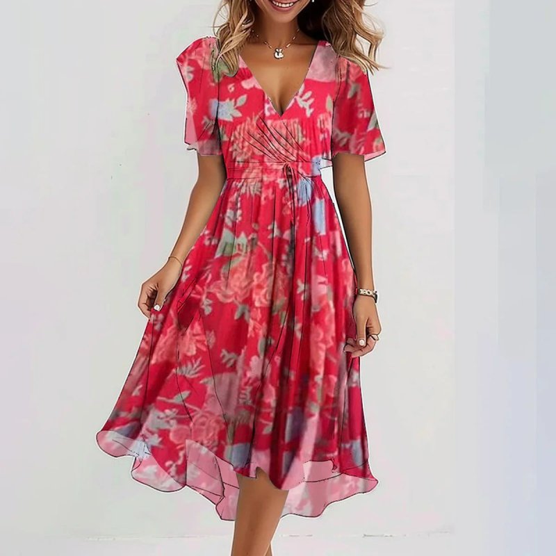 Women's Breathable Cotton Summer Dress | Flowing Lightweight Casual Outfit - Velshara store