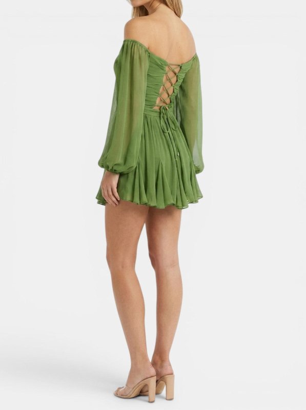 Women's Breathable Fabric Mini Dress | Elegant Wrap Summer Dress with Pleated Skirt - Velshara store