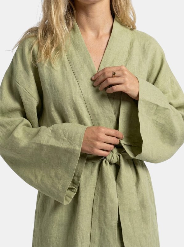 Women's Breathable Linen Kimono Dress | Airy Bohemian Summer Outfit - Velshara store