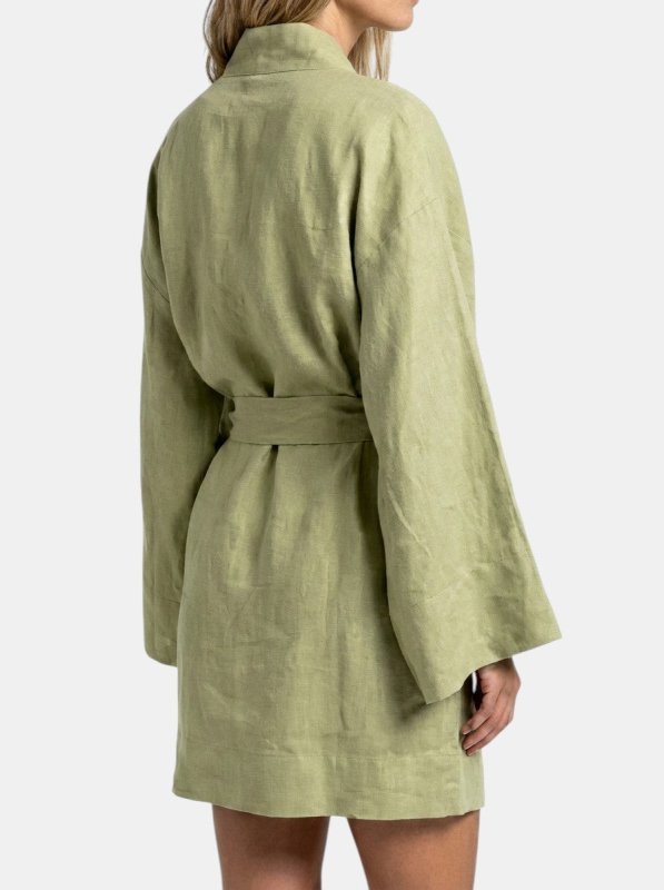 Women's Breathable Linen Kimono Dress | Airy Bohemian Summer Outfit - Velshara store