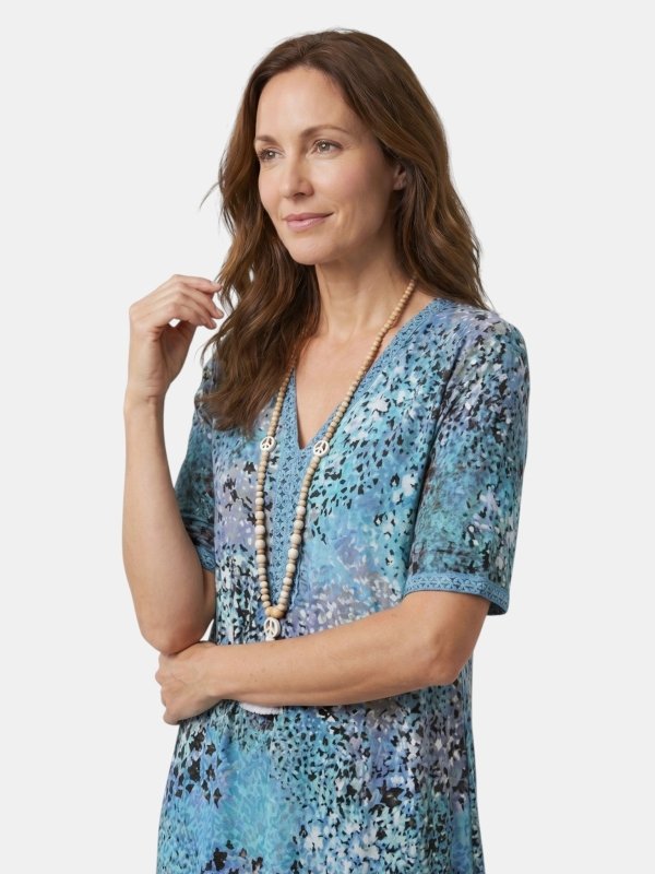 Women's Colorful Printed Midi Dress | Relaxed Fit Summer Dress for Casual Wear - Velshara store