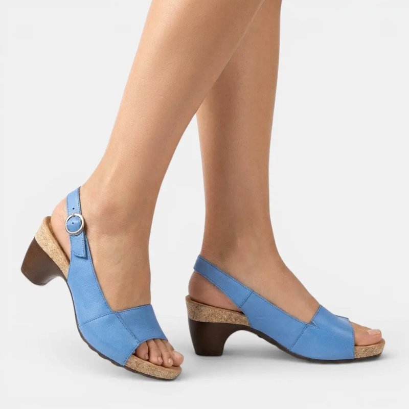 Women's Comfortable Cork Block Heel Slingback Sandals | Elegant Peep - Toe Design for Summer - Velshara store