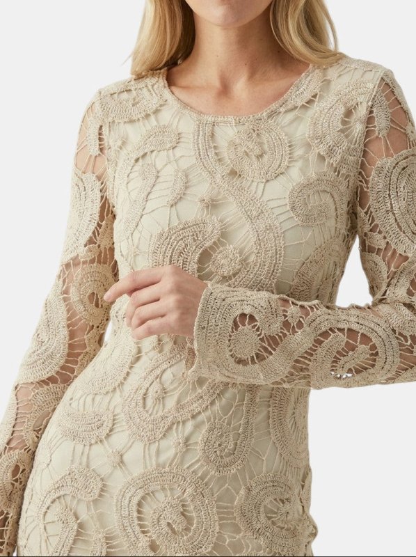 Women's Comfortable Crochet Mini Dress | Elegant Long Sleeve Casual Wear for Spring & Autumn - Velshara store