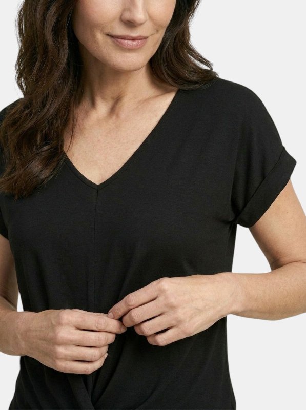 Women's Comfortable V - Neck Twist Front Top | Relaxed Fit Short Sleeve Shirt for Spring and Summer - Velshara store