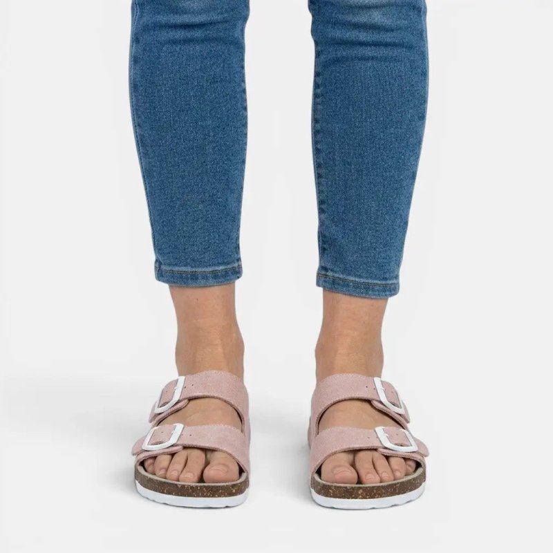 Women's Cork Footbed Sandals | Comfortable Open - Toe Orthopedic Shoes - Velshara store