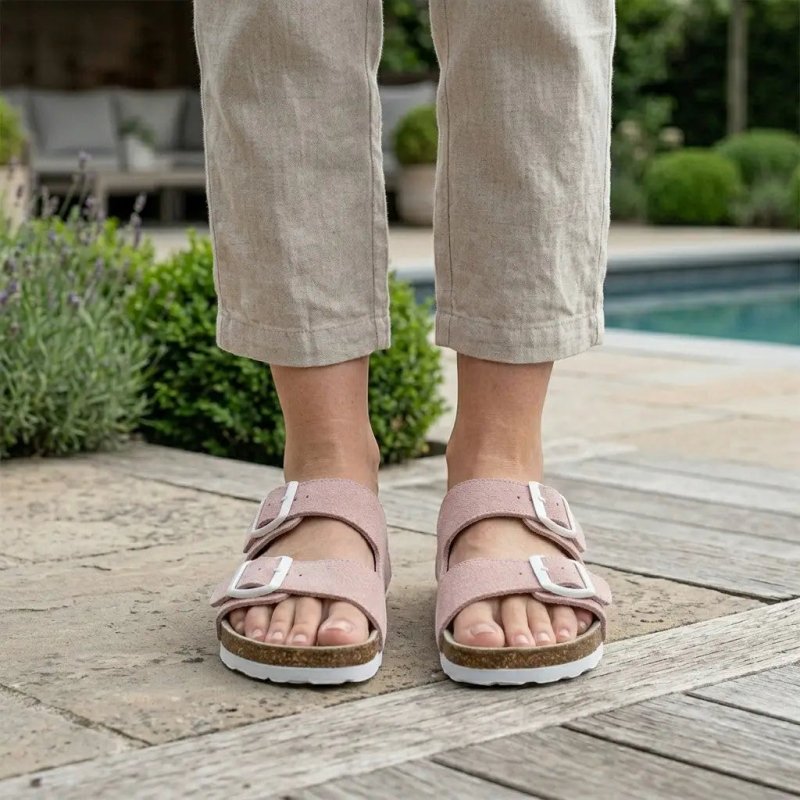 Women's Cork Footbed Sandals | Comfortable Open - Toe Orthopedic Shoes - Velshara store