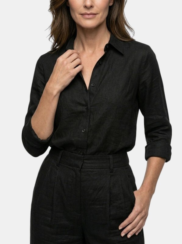 Women's Cotton Blend Loungewear Set | Relaxed Button - Down Shirt & High - Waist Trousers - Velshara store