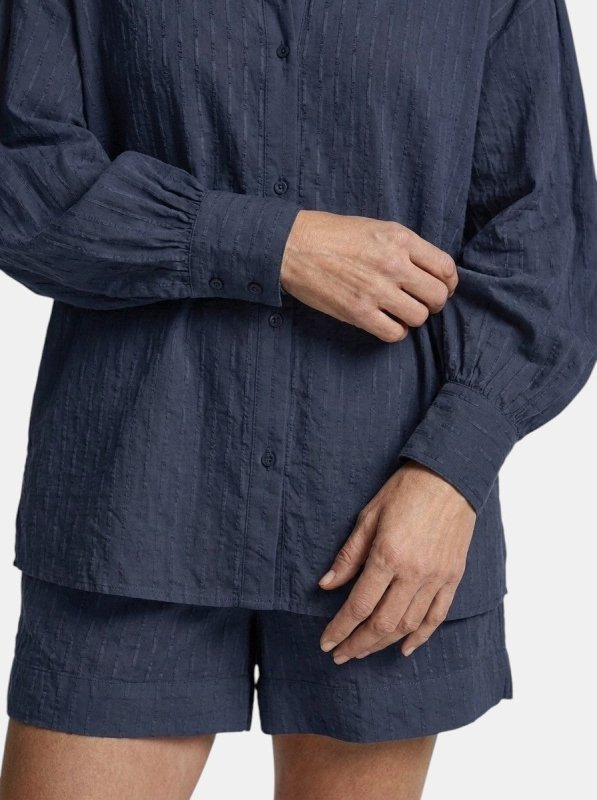 Women's Cotton Broderie Stripe Short Set | Relaxed Oversized Summer Outfit - Velshara store