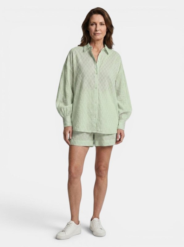 Women's Cotton Broderie Stripe Short Set | Relaxed Oversized Summer Outfit - Velshara store