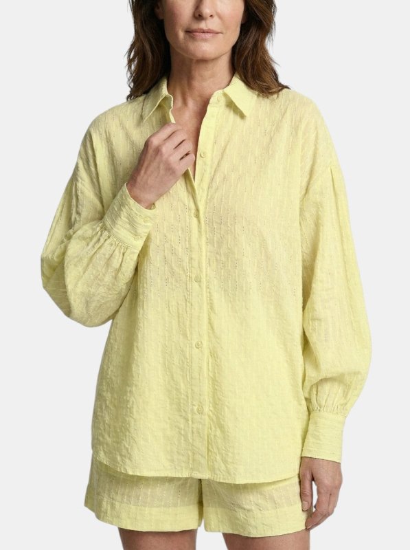 Women's Cotton Broderie Stripe Short Set | Relaxed Oversized Summer Outfit - Velshara store