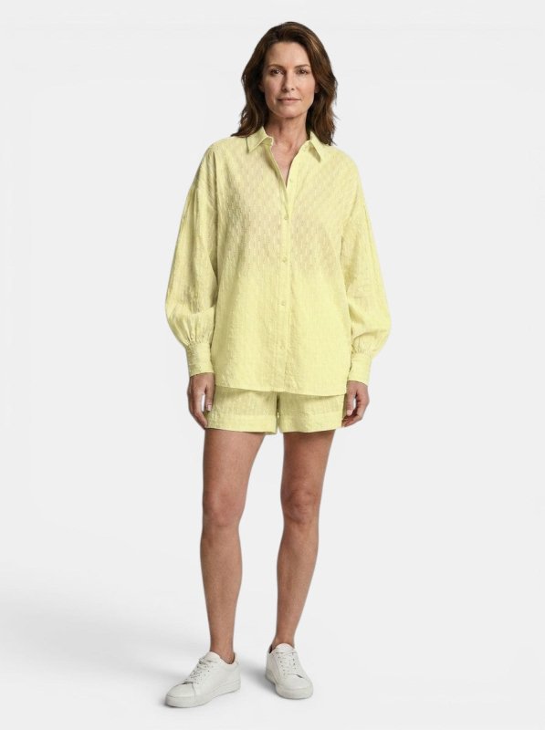 Women's Cotton Broderie Stripe Short Set | Relaxed Oversized Summer Outfit - Velshara store