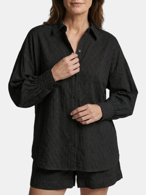 Women's Cotton Broderie Stripe Short Set | Relaxed Oversized Summer Outfit - Velshara store
