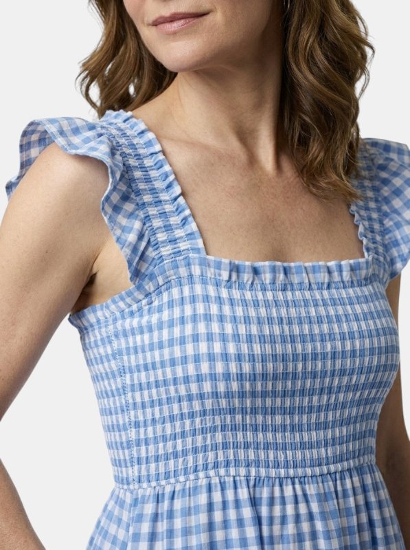 Women's Cotton Gingham Maxi Dress | Elegant Flowing Summer Style - Velshara store