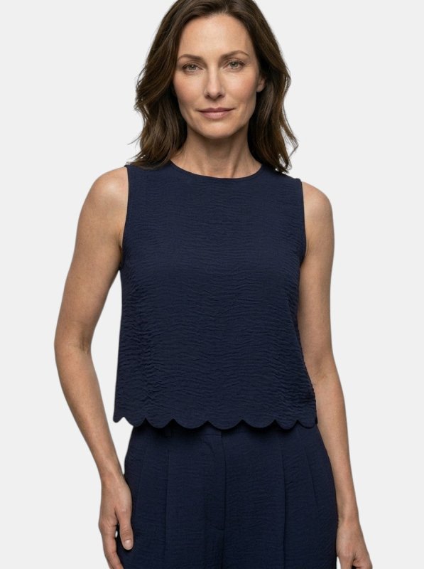 Women's Crinkle Fabric Co - Ord Set | Relaxed Sleeveless Top and Wide - Leg Trousers - Velshara store