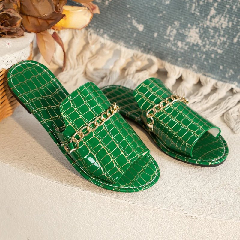 Women's Croc - Embossed Sandals | Elegant Comfortable Footwear for Summer - Velshara store