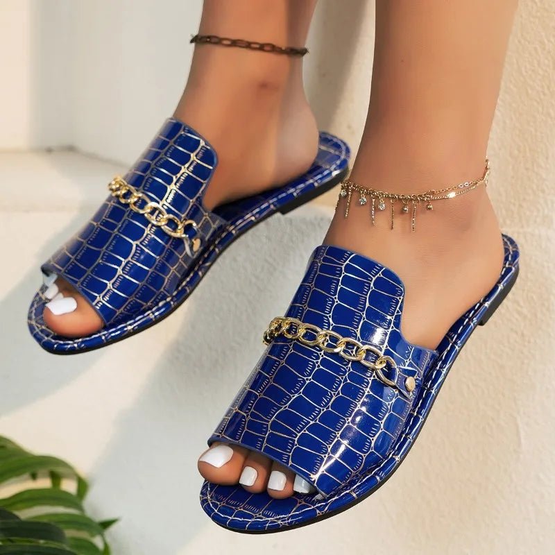 Women's Croc - Embossed Sandals | Elegant Comfortable Footwear for Summer - Velshara store