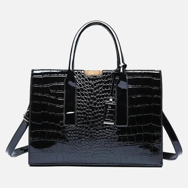 Women’s Crocodile Pattern Tote Bag – Large Capacity Shoulder Bag - Velshara store