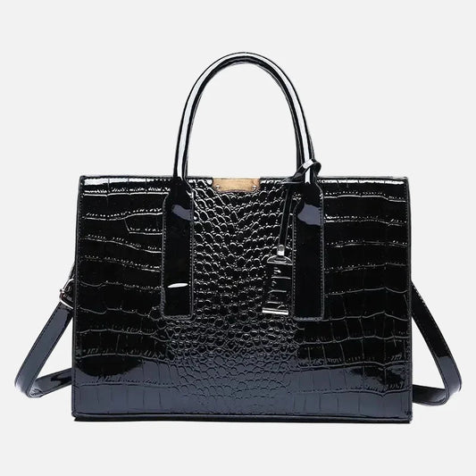 Women’s Crocodile Pattern Tote Bag – Large Capacity Shoulder Bag - Velshara store
