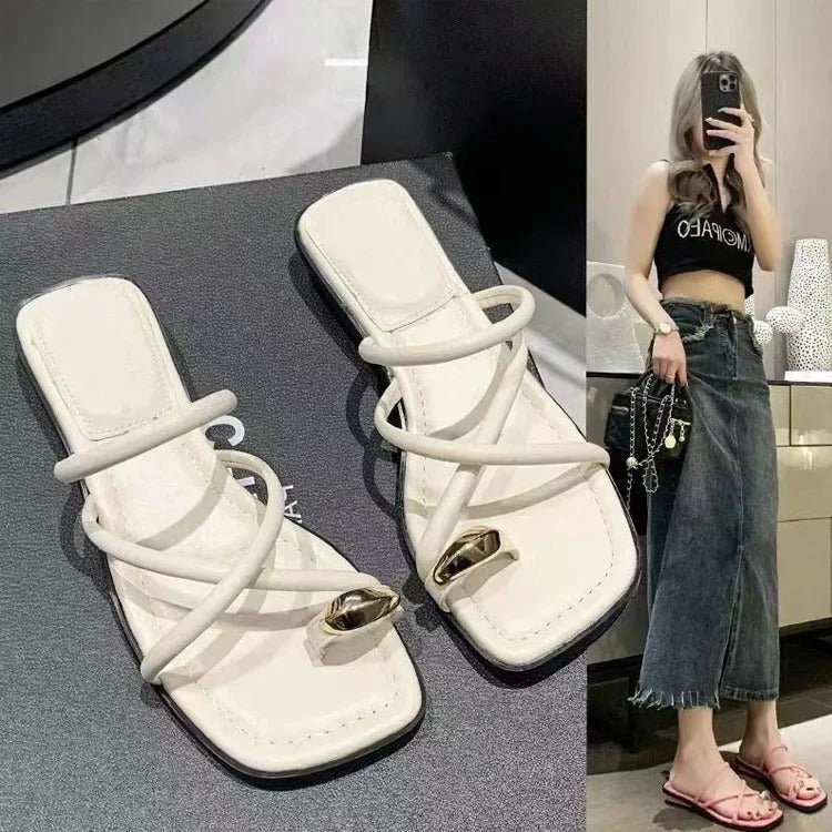 Women’s Cross Strap Sandals – Toe Loop Flat Summer Sandals - Velshara store