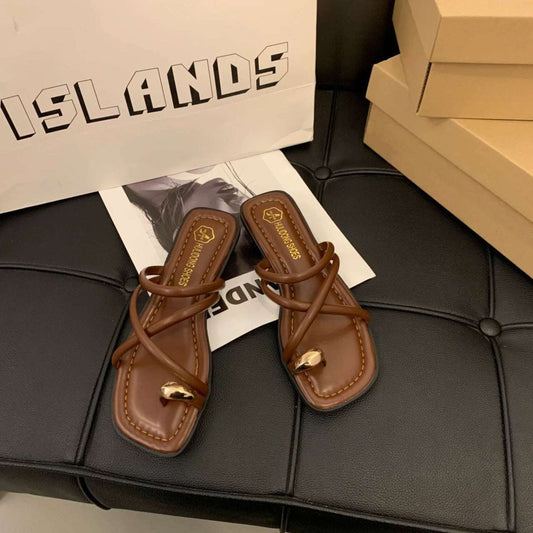 Women’s Cross Strap Sandals – Toe Loop Flat Summer Sandals - Velshara store