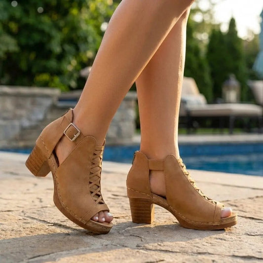 Women's Cushioned Criss - Cross Sandals | Stylish Comfortable Footwear for Summer - Velshara store