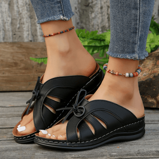 Women's Cushioned Sandals | Elegant Comfortable Summer Footwear | Breathable Minimalist Design - Velshara store