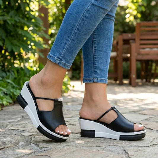 Women's Cushioned Wedge Sandals | Elegant Orthopedic Comfort | Supportive Daily Wear - Velshara store