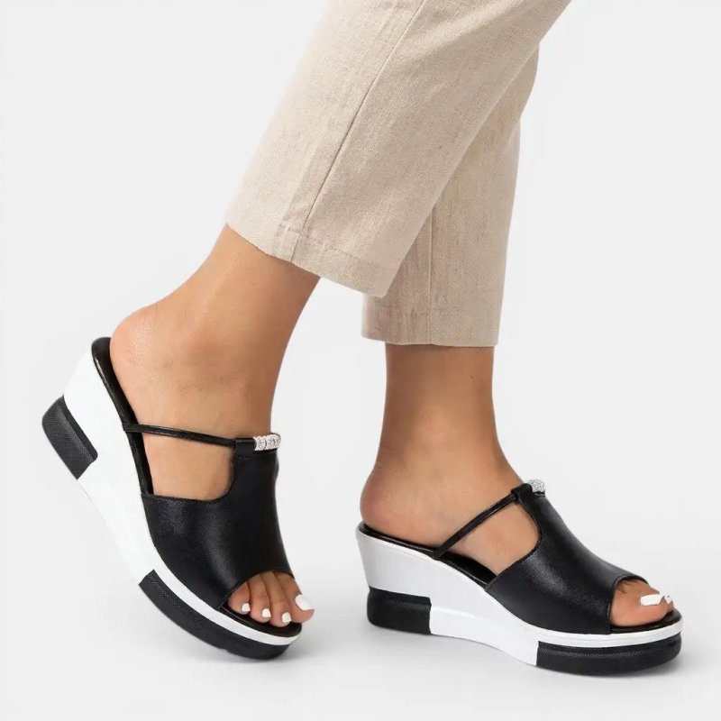 Women's Cushioned Wedge Sandals | Elegant Orthopedic Comfort | Supportive Daily Wear - Velshara store