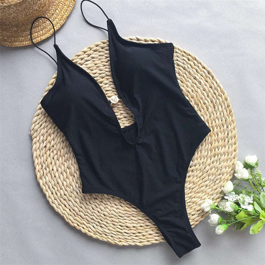 Women’s Cut Out One Piece Swimsuit – Tie Dye Deep V Neck Monokini - Velshara store