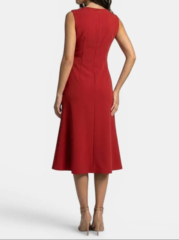 Women's Elegant Asymmetric Midi Dress | Sleek Sleeveless Cocktail Gown for Special Occasions - Velshara store