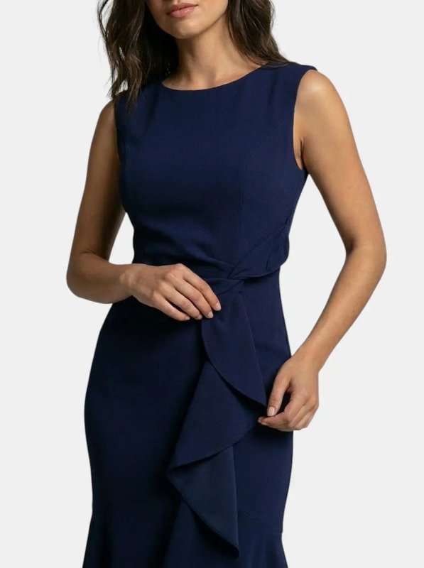Women's Elegant Asymmetric Midi Dress | Sleek Sleeveless Cocktail Gown for Special Occasions - Velshara store