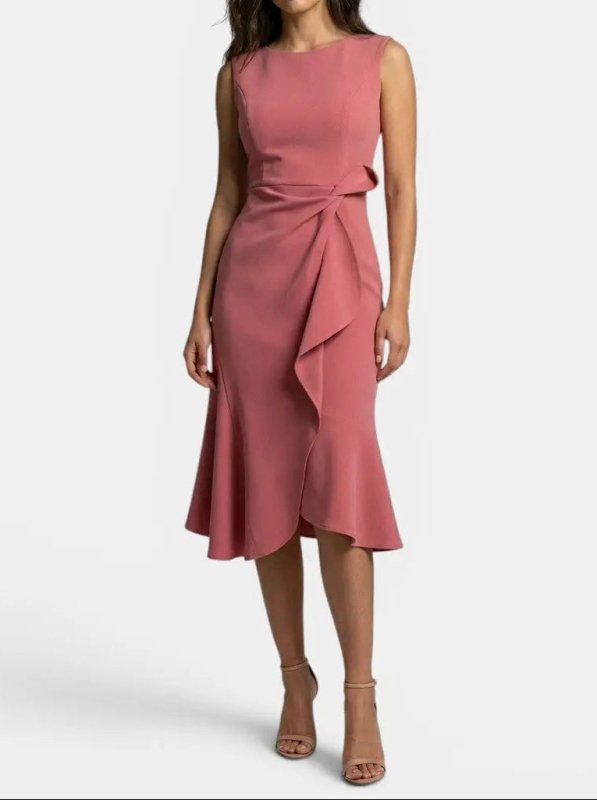 Women's Elegant Asymmetric Midi Dress | Sleek Sleeveless Cocktail Gown for Special Occasions - Velshara store