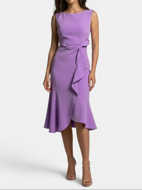 Women's Elegant Asymmetric Midi Dress | Sleek Sleeveless Cocktail Gown for Special Occasions - Velshara store