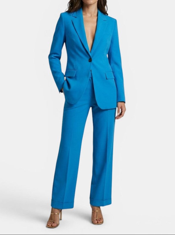 Women's Elegant Blazer and Wide Leg Trousers | Tailored All - Season Pant Suit for Women - Velshara store