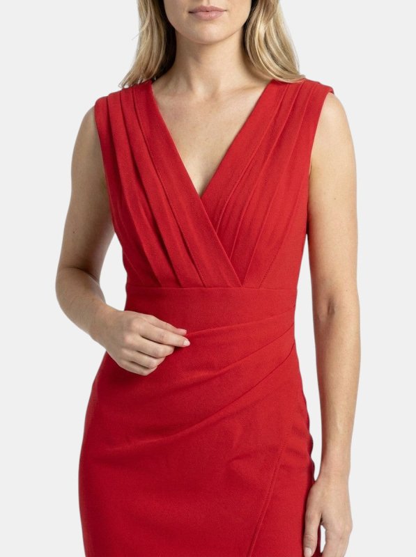 Women's Elegant Blend Midi Dress | Flattering V - Neck with Side Slit - Velshara store