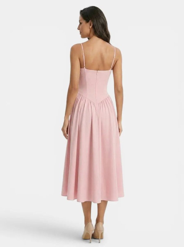 Women's Elegant Corset Midi Dress | Flared A - Line Formal Dress for Weddings - Velshara store