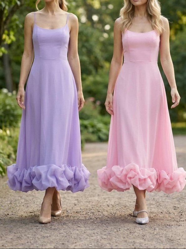 Women's Elegant Fabric Midi Evening Dress | Flattering Ruffle Design - Velshara store