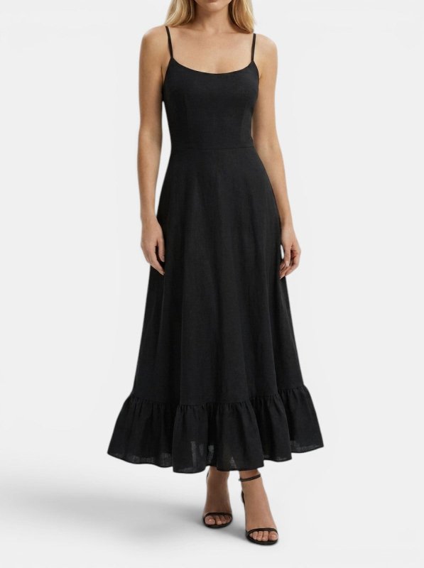Women's Elegant Fabric Midi Evening Dress | Flattering Ruffle Design - Velshara store