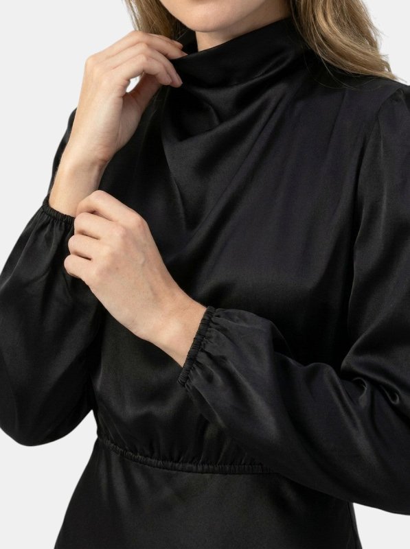 Women's Elegant High - Waist Midi Dress | Sophisticated Long Sleeve Formal Cocktail Gown - Velshara store