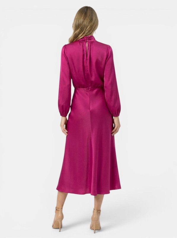 Women's Elegant High - Waist Midi Dress | Sophisticated Long Sleeve Formal Cocktail Gown - Velshara store