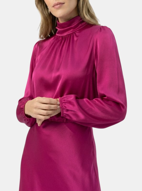Women's Elegant High - Waist Midi Dress | Sophisticated Long Sleeve Formal Cocktail Gown - Velshara store