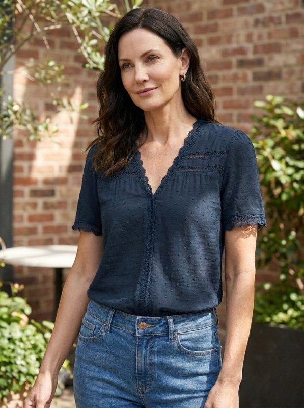 Women's Elegant Lace Blouse | Timeless Long Sleeve V - Neck Top for All Seasons - Velshara store