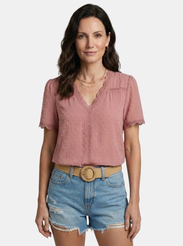 Women's Elegant Lace Blouse | Timeless Long Sleeve V - Neck Top for All Seasons - Velshara store